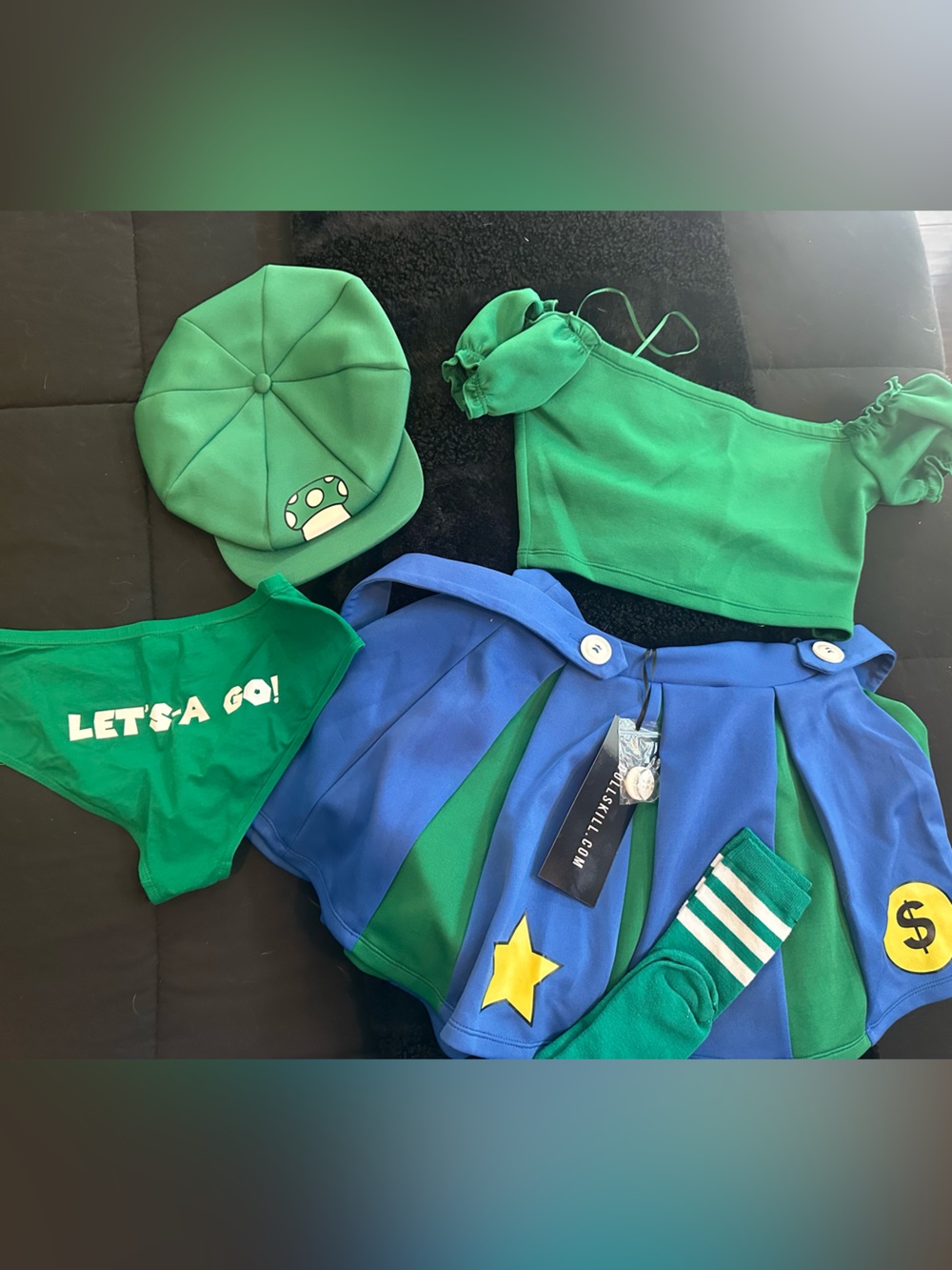 Green Plumber Two Piece Costume - Size XS